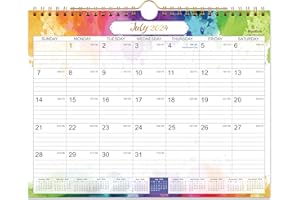 MAAIBOK 2024-2025 Calendar - 2024-2025 Wall Calendar 18 Months, from Jul. 2024 - Dec. 2025, Monthly Calendar with Julian Date, 11 x 8.5 in, Twin-Wire Binding, Great for Hanging on The Wall, Color Design