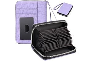 EcoVision RFID Credit Card Holder Wallets for Women Large Storage Space Accordion Zipper Card Case Holder,Leather Organizer C