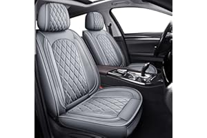 MIROZO Car Seat Covers Full Set - Leather Seat Covers Grey Breathable Vehicle Cushion Cover Fit for Most Sedan, Truck and SUV for Elantra Sonata Sportage CRV Accord Chevy Equinox (Gray)