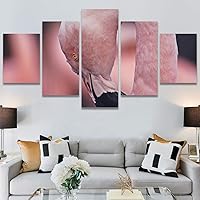 SIGNWIN 5 Panel Canvas Wall Art Pink Wings for Home Decorations Ready to Hang - 60