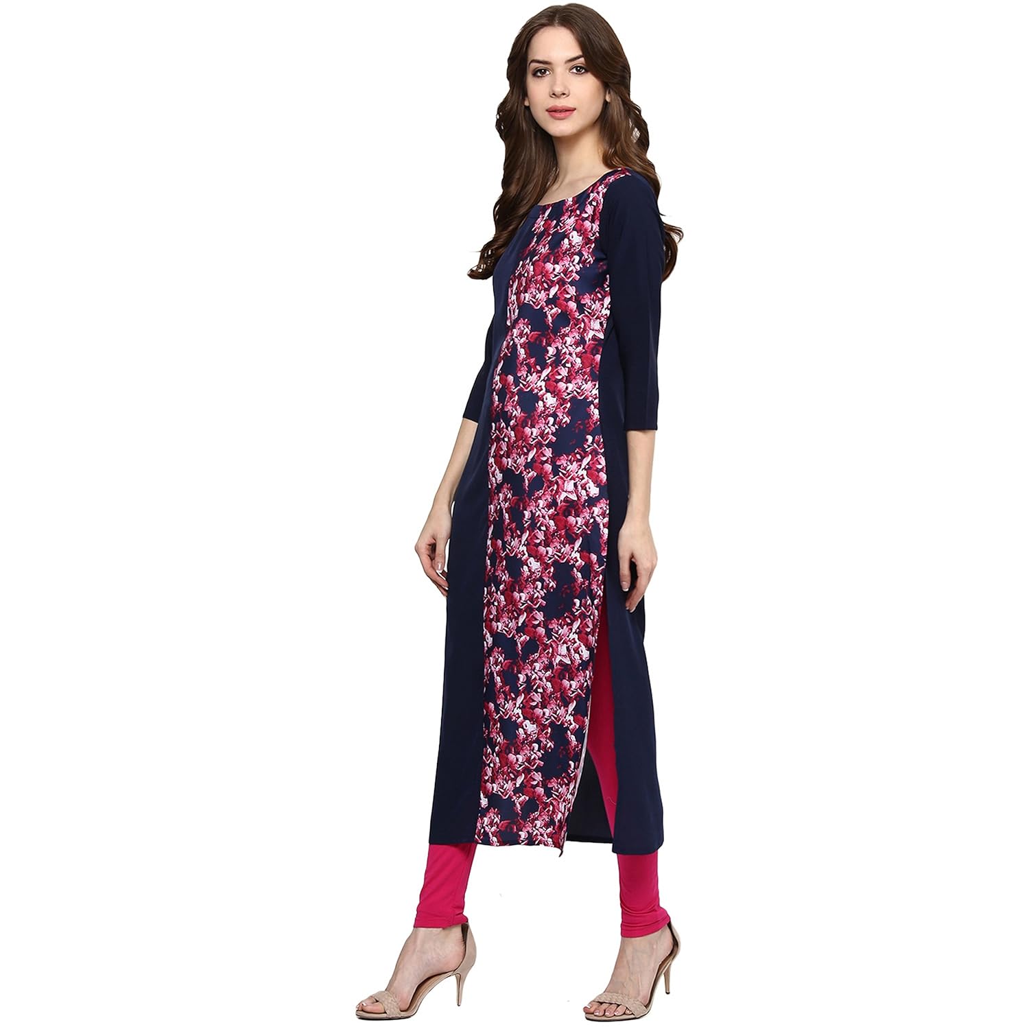 ziyaa women's straight crepe kurta