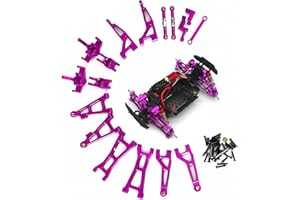 RWLZLB Compatible with Hyper GO RC Car Parts, 1/16 Metal Upgrade Aluminum Accessories, Replacement Parts kit for H16BM H16GT H16DR H16 MJX 16207 16208 16209 16210 (Purple)