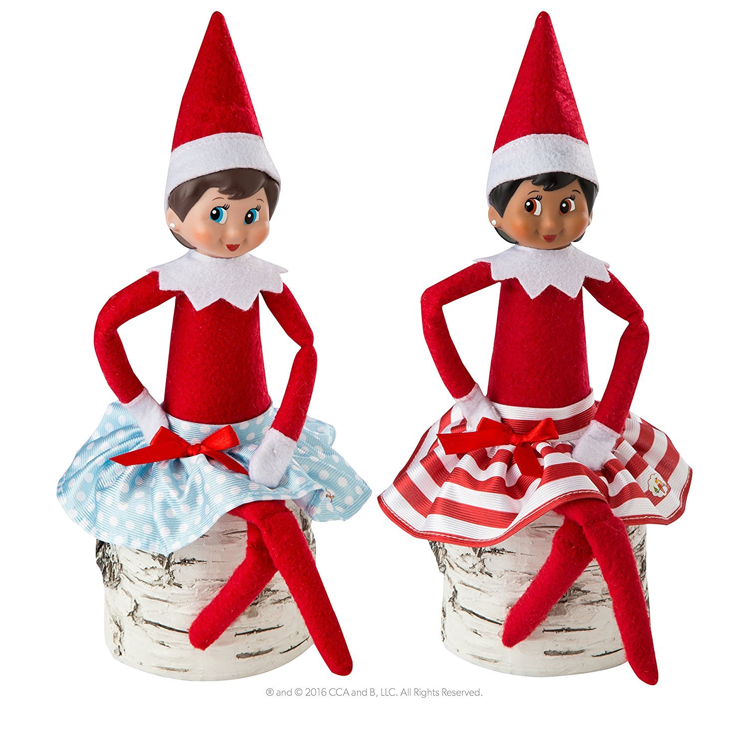 Elf on the Shelf Claus Couture Twirling in The Snow Faldas Novedad, Rojo/Azul/Blanco