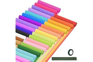 NITELEMN Crepe Paper Streamers 30 Rolls, 10 x 98Inch 30 Rainbow Colors Crepe Paper Sheets for DIY Gift Colourful Paper Flower Wrapping Paper Crafts Birthday Wedding Holiday Party Decorations