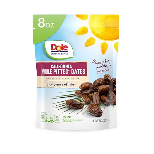 Dole California Whole Pitted Dates, Dried Fruit, Gluten Free Snack