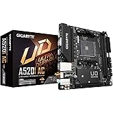 Gigabyte A520I AC (AMD Ryzen AM4/Mini-ITX/Direct 6 Phases Digital PWM with 55A DrMOS/Gaming GbE LAN/Intel WiFi+Bluetooth/NVMe