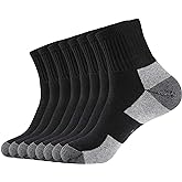 WANDER Men's Athletic Ankle Socks 3/8 Pairs Thick Cushion Running Socks for Men&Women Cotton Socks 6-9/9-12/12-15