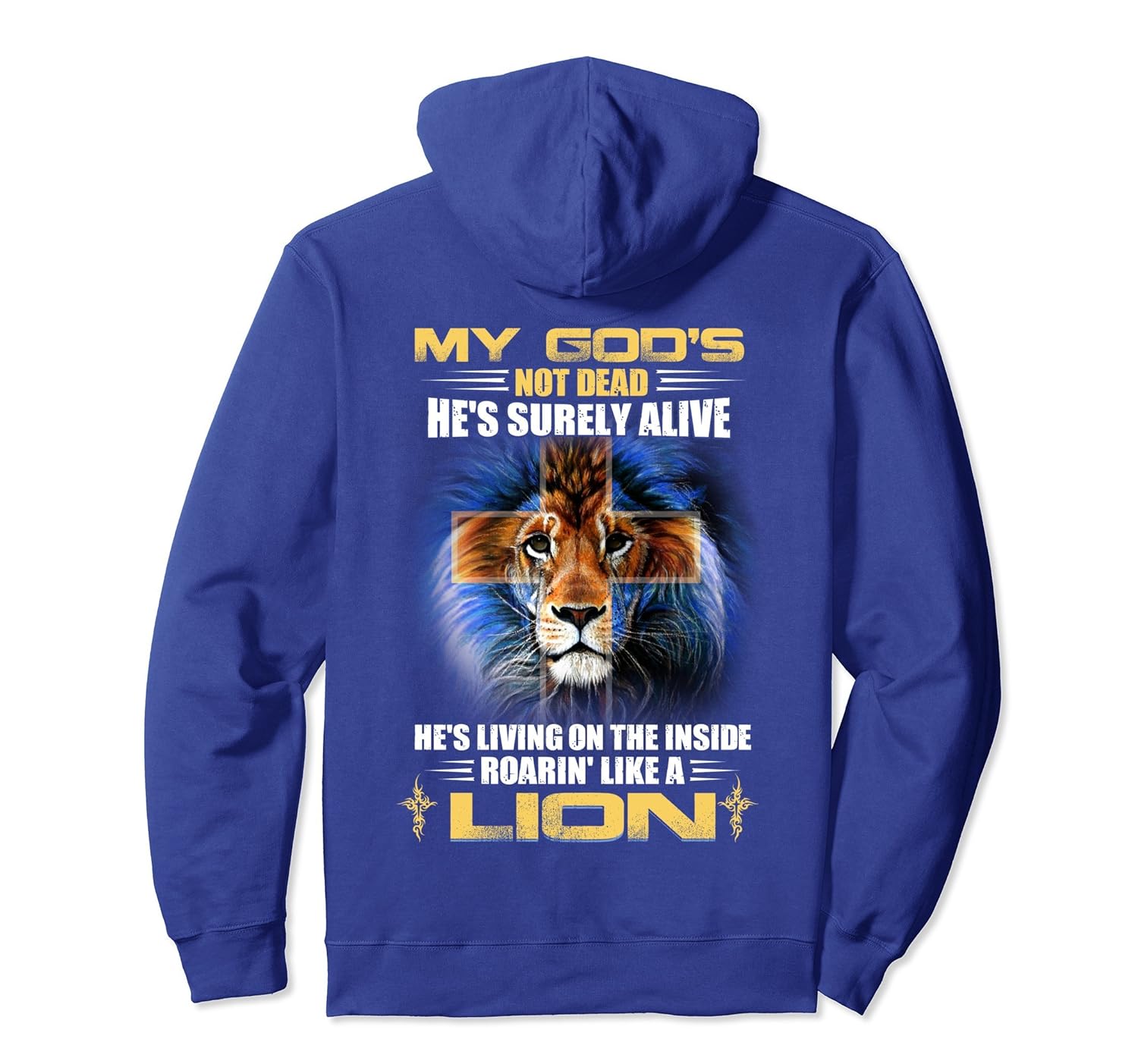 My God's Not Dead Lion Christian Christ Cross Faith Hoodie- TPT