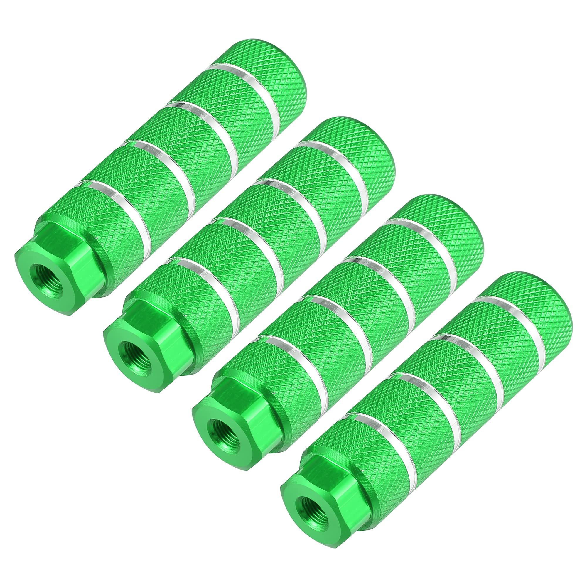 X AUTOHAUX 4pcs Rear Foot Pegs Footrests Green for BMX Bike Fit 3/8 Inch Axles