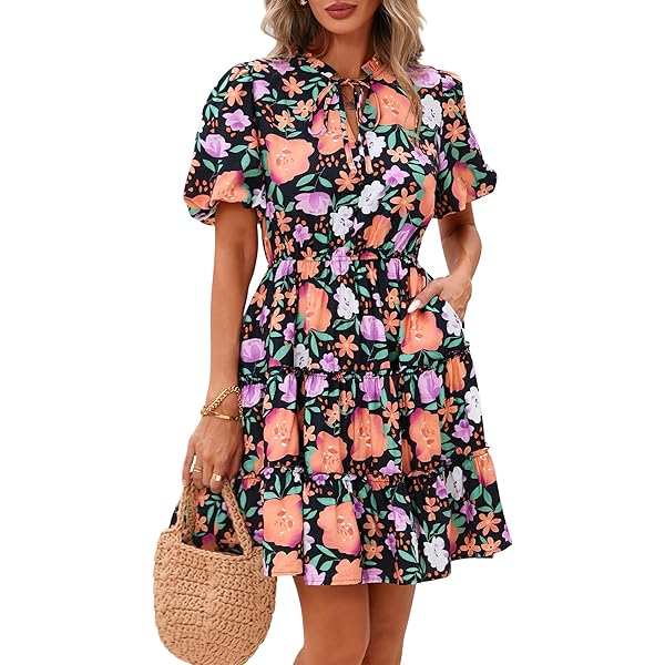 Boho Dress Empire Waist Boat Neck Tshirt Dress Linen Sun Cap Sleeve Plaid  Midi Dress with Pockets Casual Plus Size Summer Dresses M at Amazon Women's  Clothing store