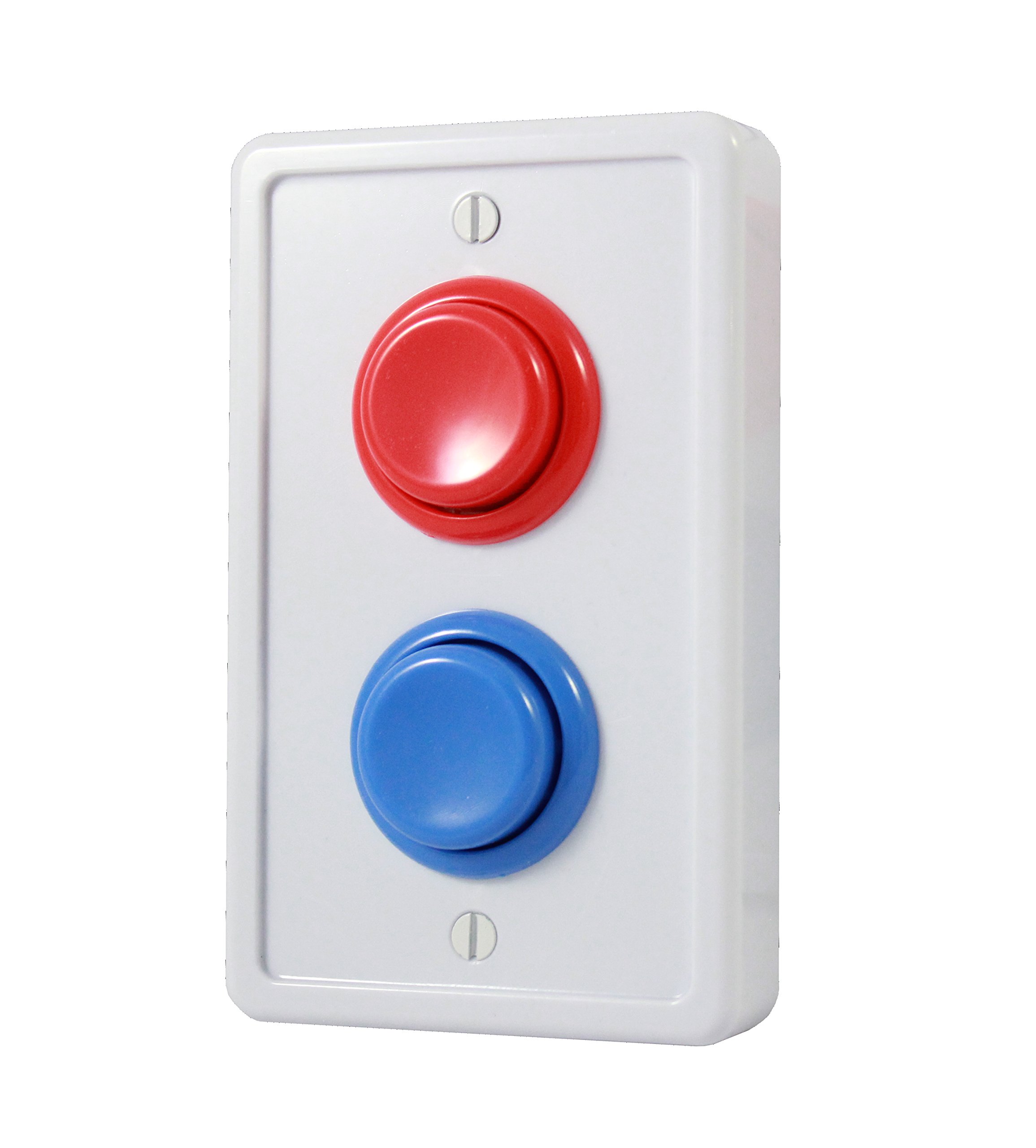 Arcade Light Switch Plate Cover, Single Switch (White/Red/Blue), 1-Gang Standard Size Rocker Wall Plate, Game Room Decorator, Kid Bedroom Wallplate, Faceplate Replacement