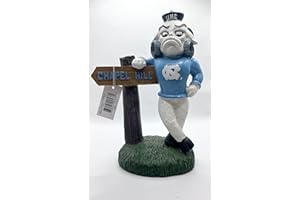 Oxbay Rameses Tar Heel Mascot with Sign 9.5" Tabletop Officially UNC Licensed Alumni Fan Grad Gift Ceramic Hand Painted Office Bedroom