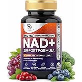 HerbaSpot NAD+ Supplement 1000mg for Men & Women with NMNH, NR, Resveratrol & CoQ10 | Supports Healthy Aging, Cellular Health & Wellness | Vitamin B & Antioxidant Support | 60 Capsules