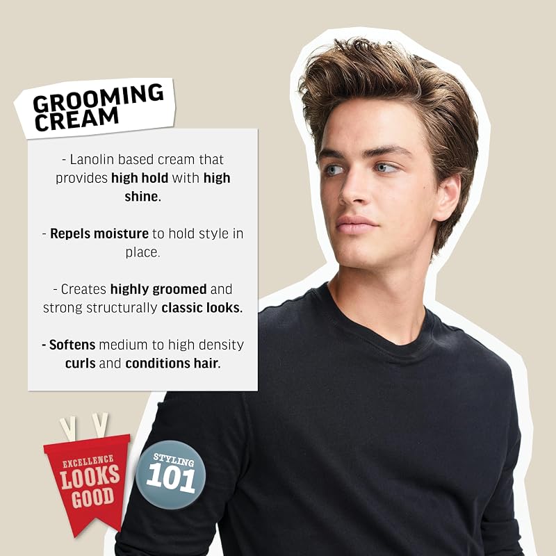 – Grooming Cream, 85 g, Stylingcreme für Männer, Haarprodukt mit sehr starkem Halt, Stylingprodukt für optimale Formbarkeit, Glätte & sehr viel Glanz