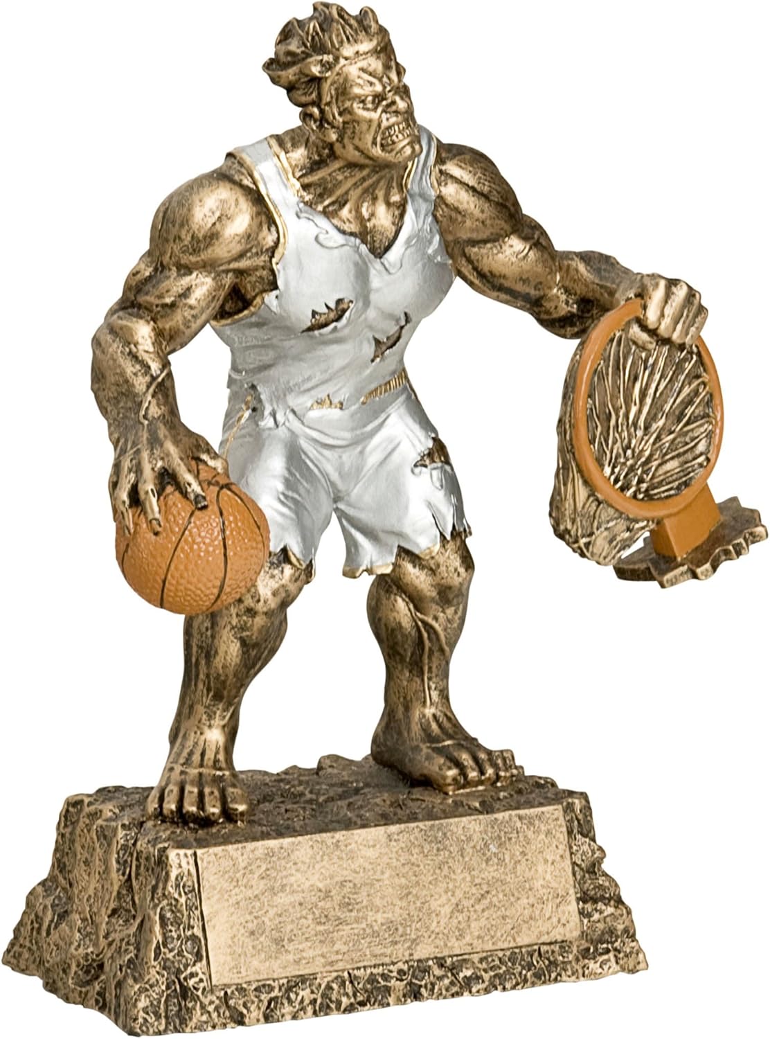 Decade Awards Monster Basketball Trophy - Triumphant Beast Basketball Award - 6.75 Inch Tall - Engraved Plate on Request