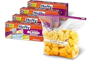Hefty Slider Calendar Storage Bags, Gallon Size, 30 Count (Pack of 4), 120 Total