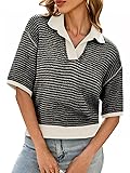 Cicy Bell Womens Striped Cropped Sweaters Tops