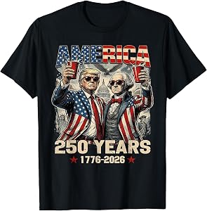250 Years America Anniversary 250th Trump Washington Vintage T-Shirt