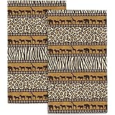 SAYOUZ Vintage African Wild Animals Leopard Zebra 2 Pack Hand Towels for Bathroom, Highly Absorbent Soft Hanging Kitchen Dish Towel Spa Gym Towels for Home Decor & Gift Idea,14"X28"