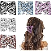 5 Pieces Stretchy Magic Comb Adjustable Elastic Hair Clip for Women Girls No Crease Pins Vintage Bun Maker Accessories for Curly Thick Wavy Hair Ponytail