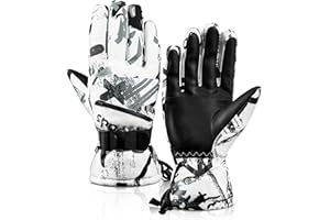 TOBEHIGHER Winter Ski Gloves - 5-Finger Waterproof Winter Gloves, Snowboarding Gloves, Touchscreen Ski Gloves Men