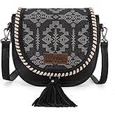 Wrangler Saddle Bag Purses for Women Small Crossbody Satchal Bag Embossed Braid Handbags