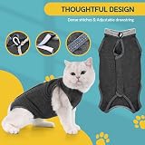 Avont Cat Recovery Suit Post Surgery Darkgrey S view 3