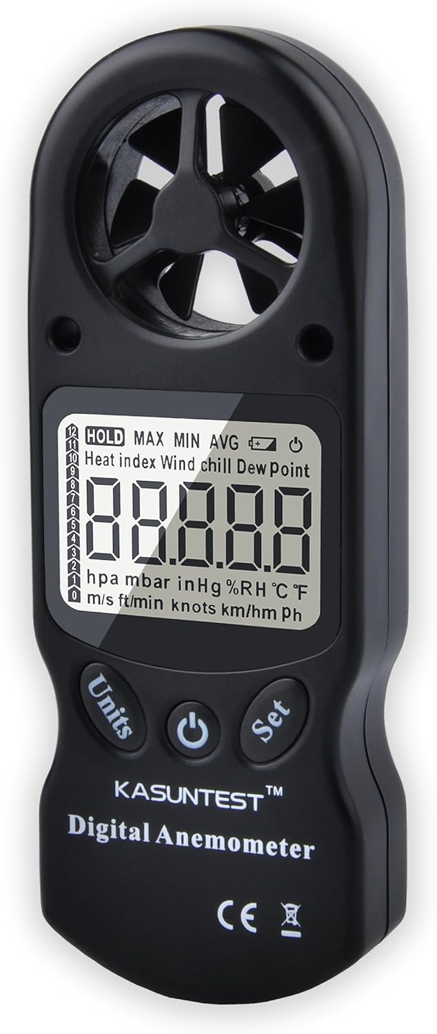 KASUNTEST 8in1 Handheld Digital Anemometer Weather Meter with