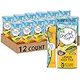 Crystal Light Decaf Lemon Iced Tea Naturally Flavored Powdered Drink Mix, 72 ct Pack, 12 Canisters of 6 Pitcher Packets