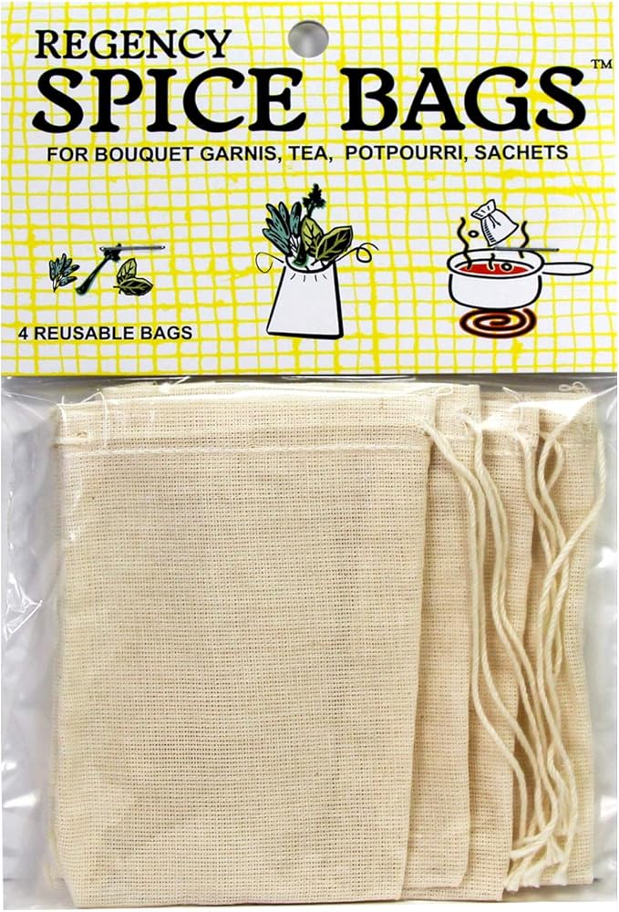 Amazon Com Regency Wraps Set Of 4 Bags With Drawstring For Enclosing Bulk Spices Tea Potpourri Jewelry 100 Cotton 4 Count Natural Reusable Cotton Bags Kitchen Dining