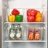 Vtopmart 6 Pack Clear Plastic Storage Boxes 11.2 x 7.5 x 6 in with Handles view 6