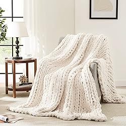 L'AGRATY Chunky Knit Blanket - Soft Chunky Throw