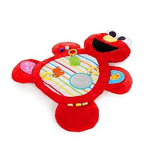 Bright Starts Sesame Street Tummy-Time Elmo Prop Mat, Ages 0-12 Months