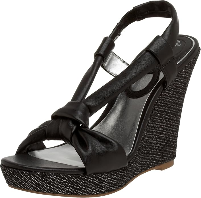 Amazon.com | CHARLES BY CHARLES DAVID Women's Notty Wedge Sandal, Black, 5.5 M US | Platforms 