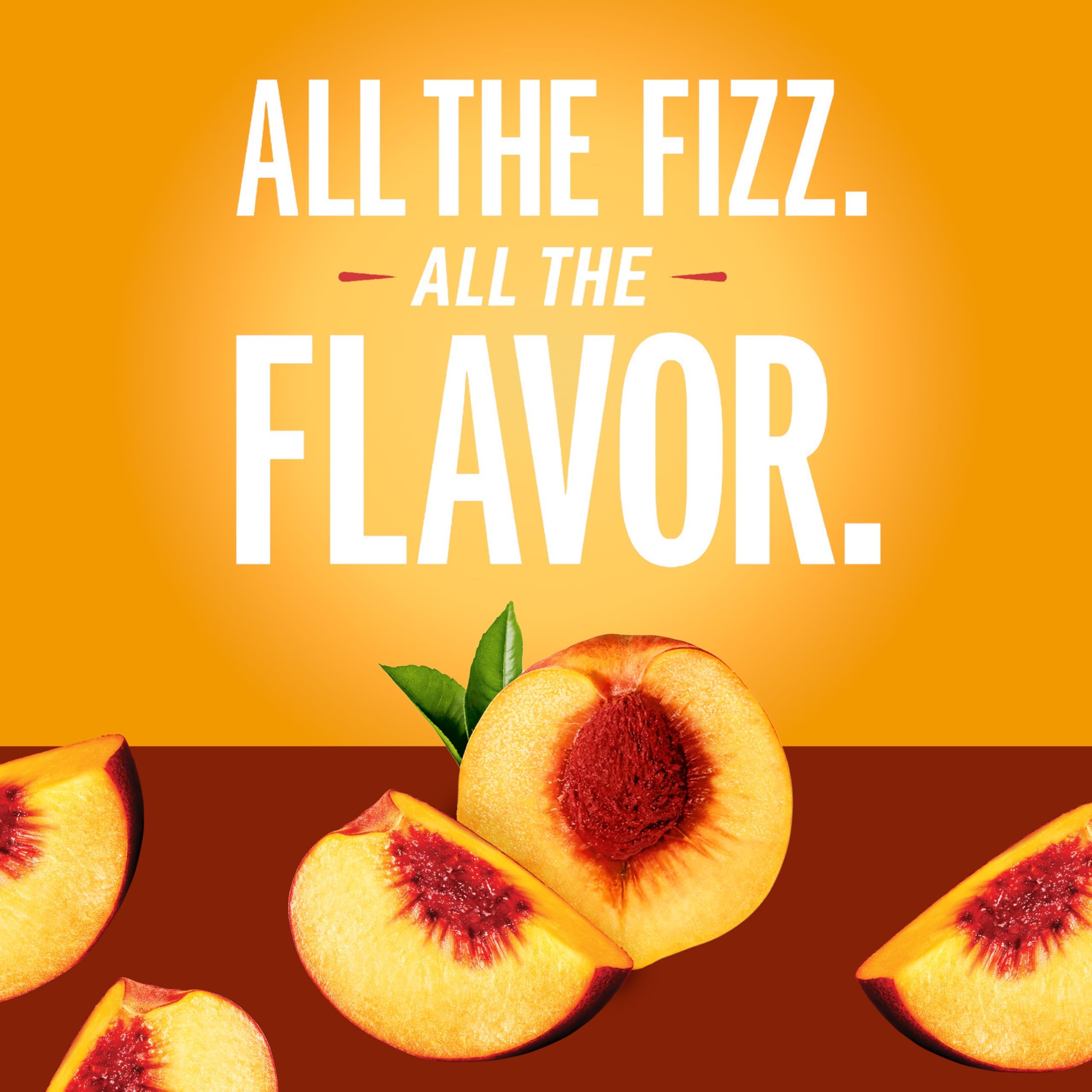 IZZE Sparkling Juice Beverage Blend, Peach, No Sugar Added, 8.4 FL OZ, 24 Cans