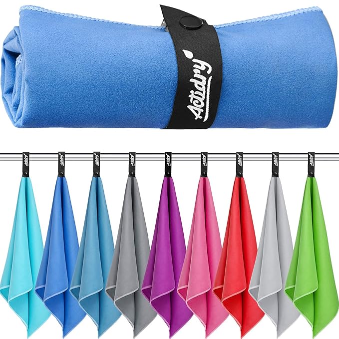 Mikrofaser Handtücher - 2 Stück - S 40 x 80 cm - Dunkelblau - Wandern