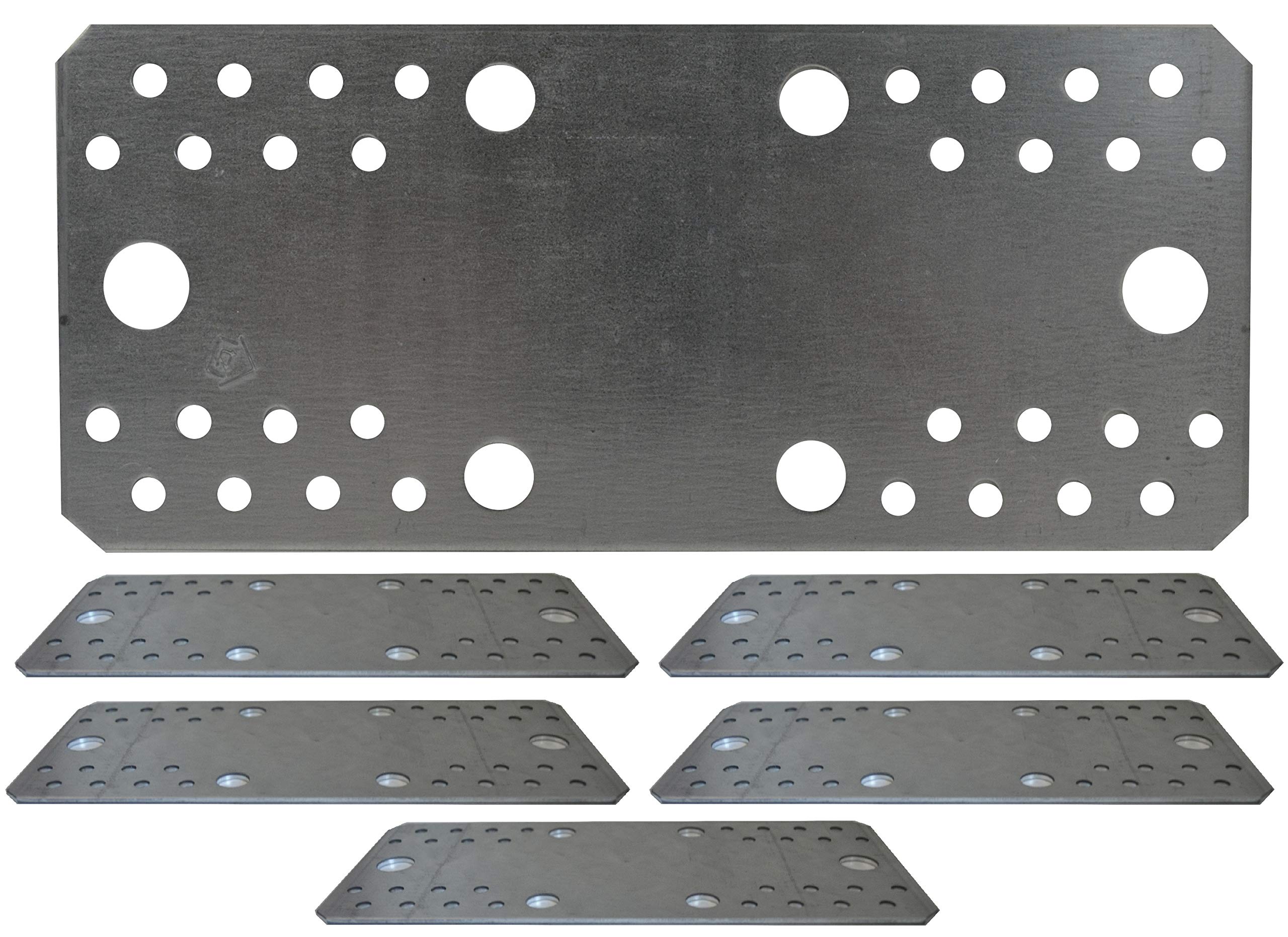 Flat Connecting Joining Plate Galvanised Heavy Duty Metal Steel Sheet Strong Big Size 8.28"x3.54"x0.1" (210 x 90 x 2.5mm) Pack of 5pcs