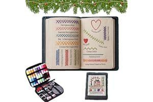 2026 Upgraded Embroidery Stitch Book Kit, 106 Patterns with Tools & Tutorials, 86 PCS Beginner Embroidery Kit, Portable Hand 