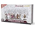 Dungeons & Lasers Townsfolk DND Miniatures Set - 62 NPC Figures with Scenic Bases for D&D and 5E Compatible RPG Games - 28MM, Unpainted, Unassembled - for 14 Years +