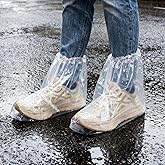 12 Pairs Waterproof Shoe Covers for Rain, Non-Slip Disposable Plastic Shoe Ponchos Boot Covers Waterproof, Clear Heavy Duty Rain Shoe Covers for Men and Women, Outdoor and Indoor