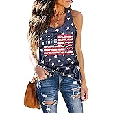 DESFSE American Flag Tank Top Women 4th of July Tanks Tops for Womens USA Flag Patriotic Shirts Vest Racerback Sleeveless Tee