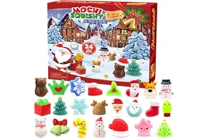 LEASEN Christmas Advent Calendar 2025 with 24 Mochi Squishies Assorted Toys for Kids, 24 Days Christmas Thanksgiving Countdown Calendar, Xmas Stocking Stuffers Gifts for Boys Girls Christmas Party Favor