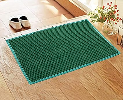 Kuber Industries Microfiber Anti Slip Door Mat 14x21(Green) -CTLTC11434