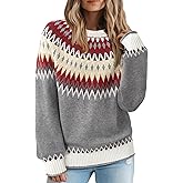 Messic Womens Fall Sweaters 2025 Long Sleeve Colorblock Pullover Casual Knit Winter Oversized Tops M-2XL