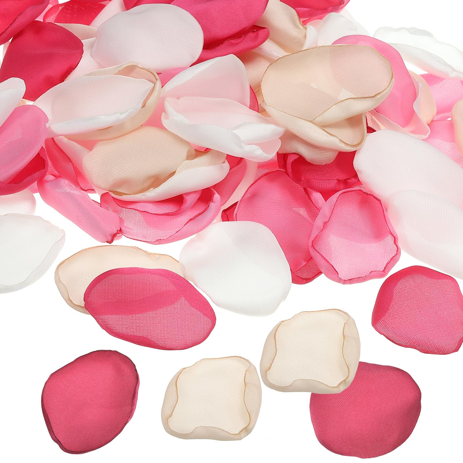 PATIKIL Silk Rose Petals, 100 Pcs Artificial Flower Petals for Wedding Decorations, Romantic Night, Aisle Scatter Petals, Mixed Rose Red