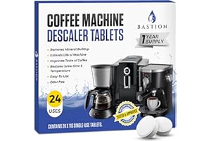 Coffee Machine Descaler Cleaner Tablets 24-Pack | For Keurig, Breville, De Longhi, Miele, Ninja, Braun | Clean & Descale Coff