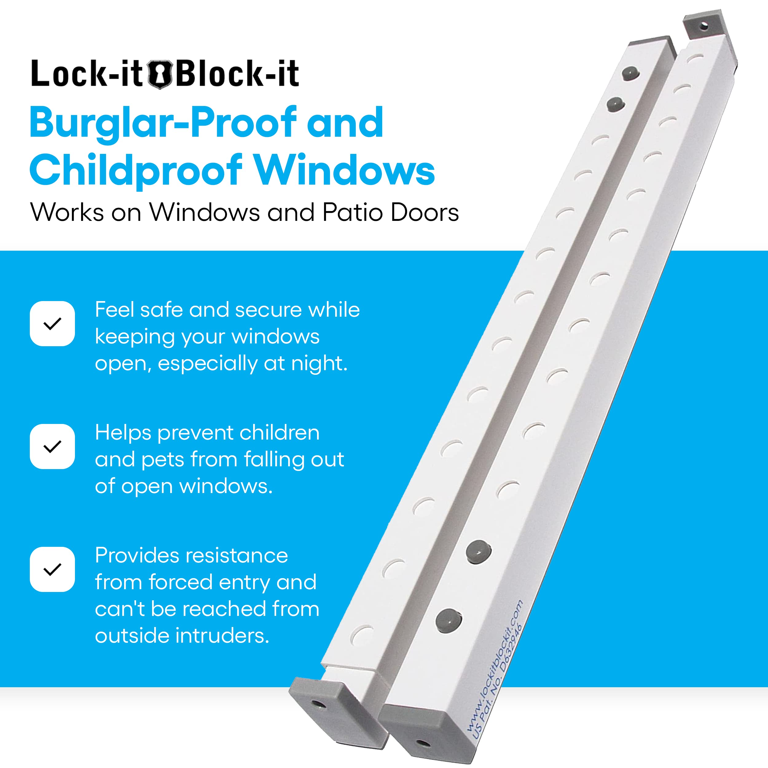 The Lockit Blockit Regular (2 Devices) Home Security Adjustable