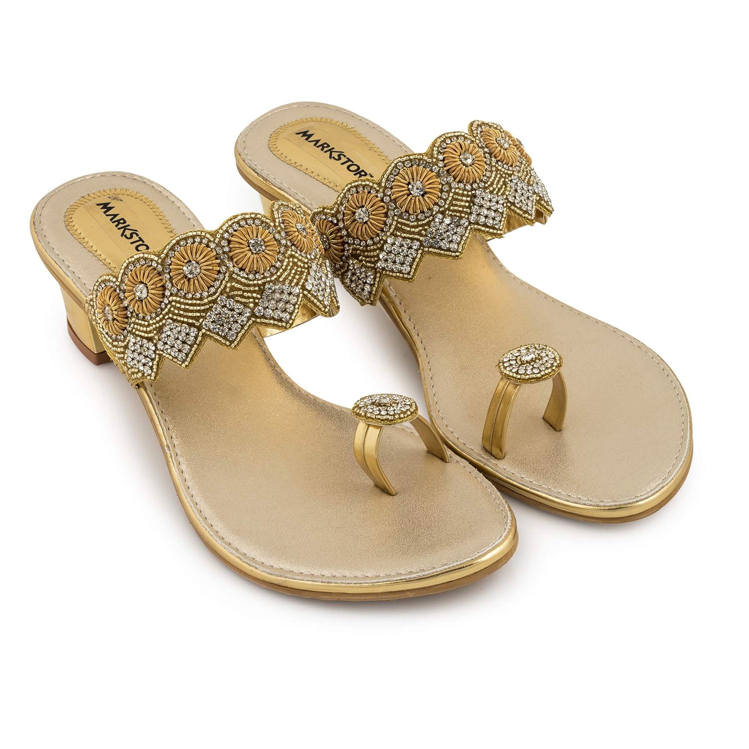 Buy Markstor Authentic Handmade Zari Work Bridal Sandals For
