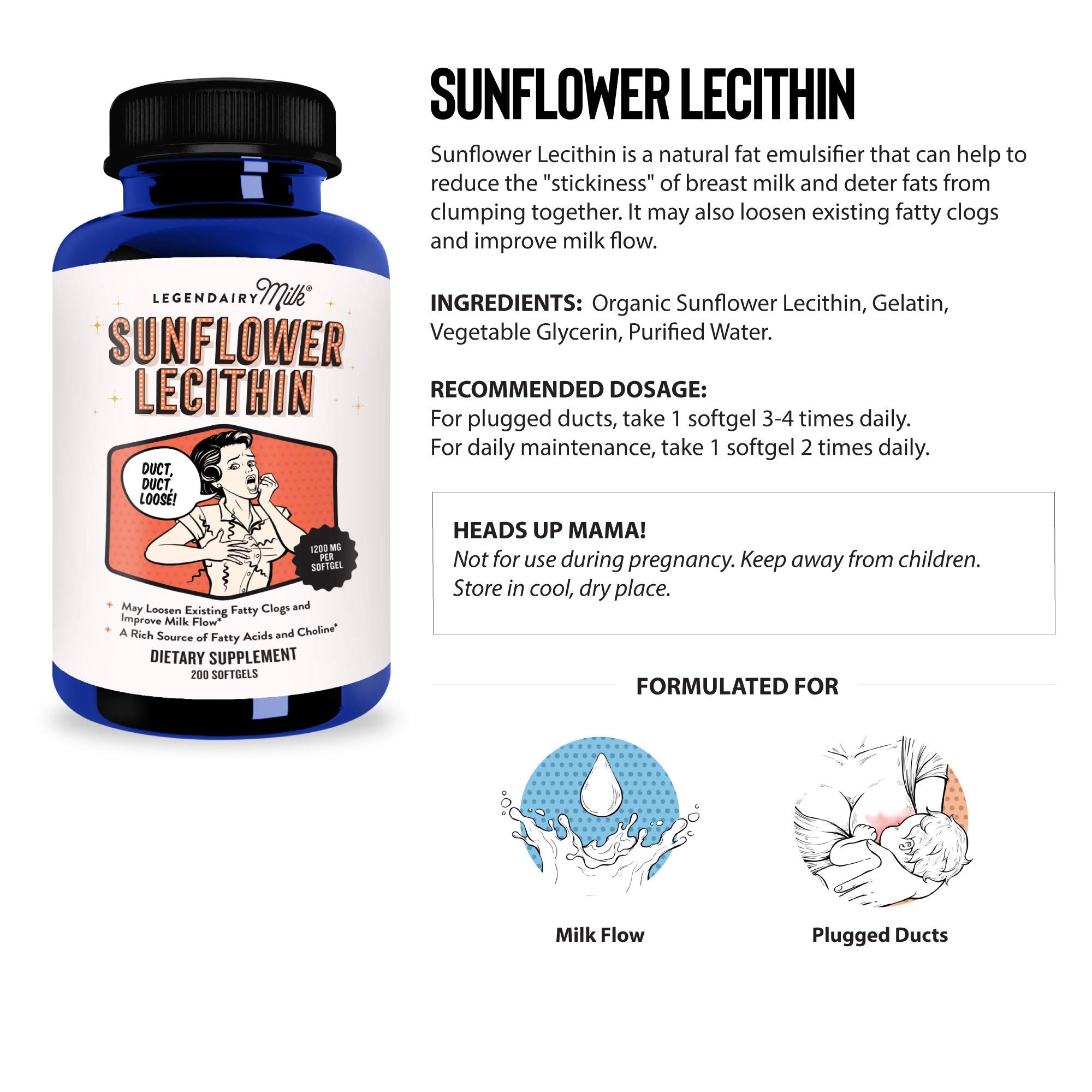 Legendairy Milk® Sunflower Lecithin, 1200mg of Organic Sunflower