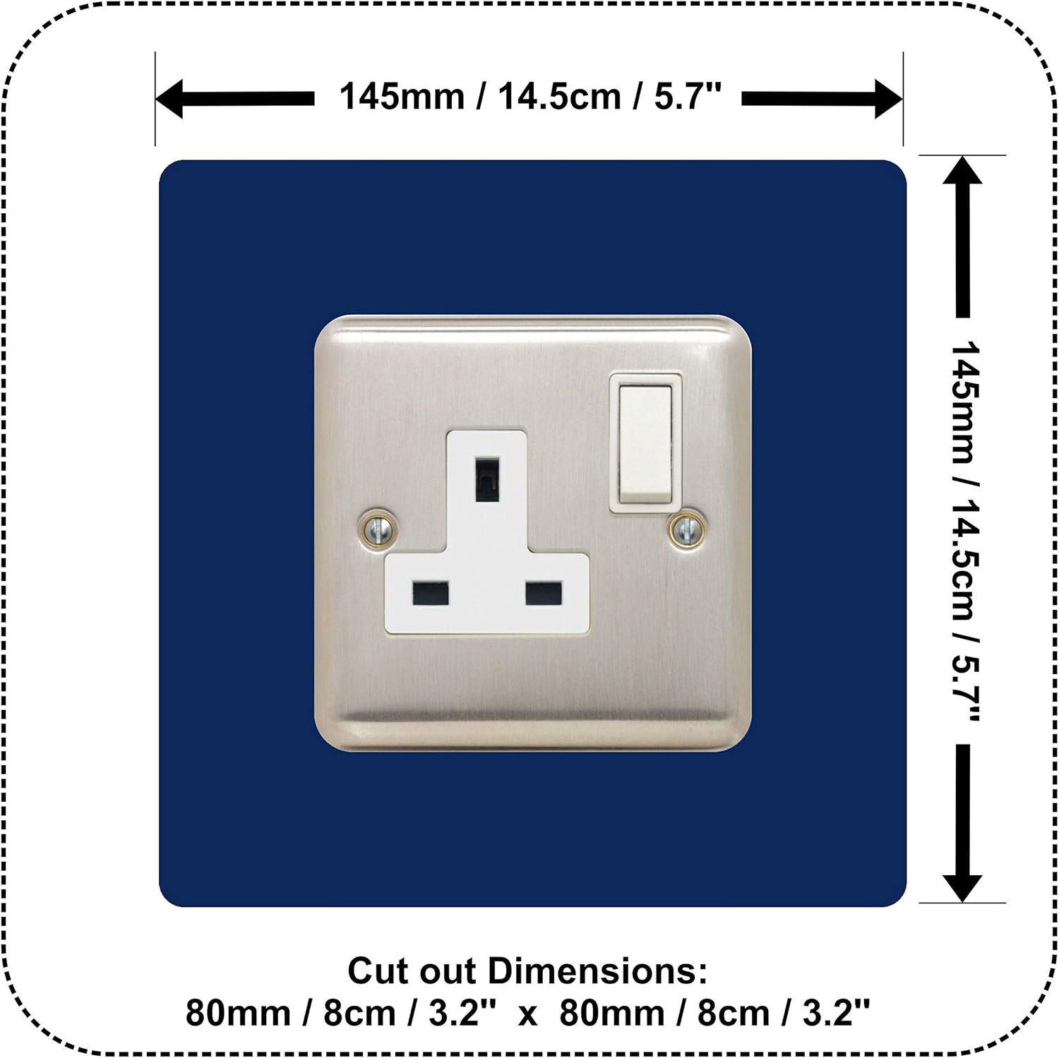 Single Socket Surround, Navy - Image 5